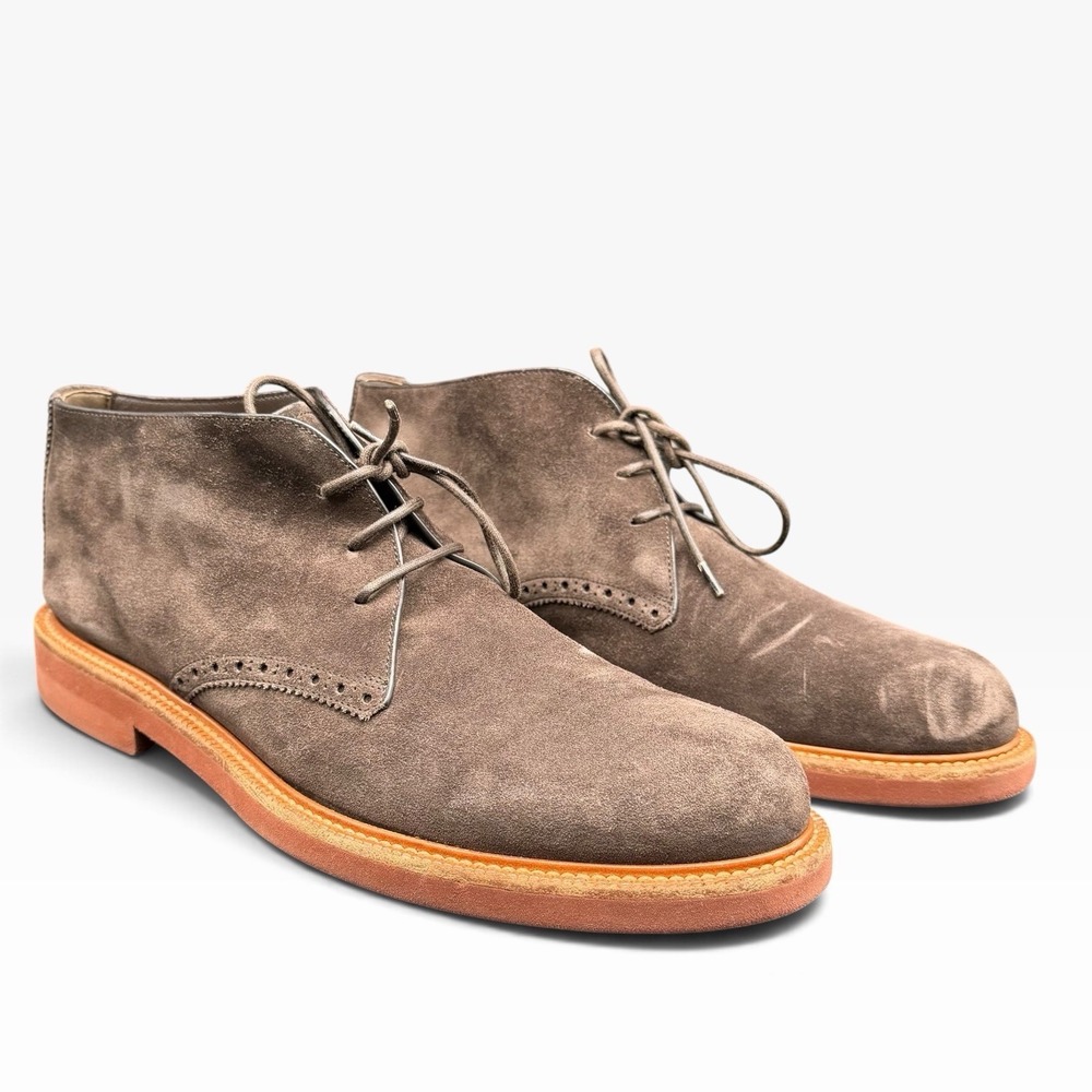 Ermenegildo Zegna Suede Chukka Boots Brown Mens Size 10 US / 9 EU Made In Italy